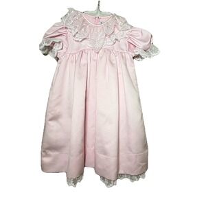 Jayne Copeland Dress Girls Sz 4 Pink Ruffled Pleated Frilly Dress Up